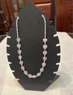 ローズクォーツ　ハートネックレス