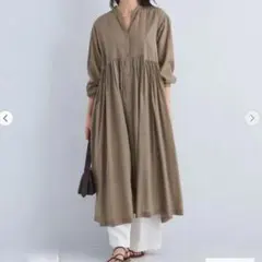 未使用品 グリーンレーベルリラクシング ボイルギャザー ハオリ ワンピース