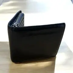 Lee ブラック 二つ折り財布 （イタリアンレザー）