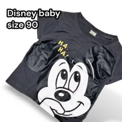 バースデイ ディズニーベビー Tシャツ 綿100% ミッキー【90】チャコール
