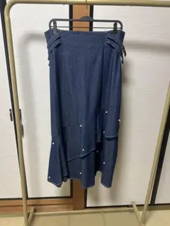 新品未使用★デニムパール付きマーメイドスカート 4L