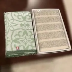 【新品】フェイスタオルセット（花柄・グレー）