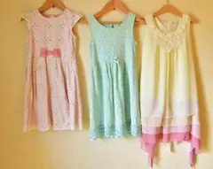 120〜122 女の子 ワンピース3点セット 夏服まとめ売り オンワード H&Mのサムネイル