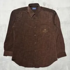 ビンテージ 総柄シャツ ブラウン 90年代 レトロ モード系