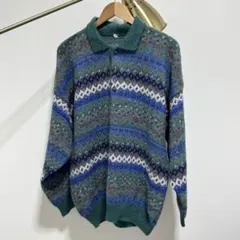 Vintage アルパカ混 ウール ニット セーター メンズイタリア製
