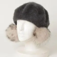 CA4LA★サイドファーベレー帽グレー　カシラ