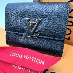 未使用級❣ ポルトフォイユ　カプシーヌ コンパクト　ブラック　三つ折り財布