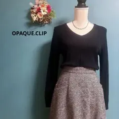 オペークドットクリップ　極美品　Vネック ケーブル編み ニット
