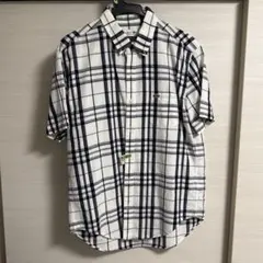 LACOSTE 半袖チェックシャツ ホワイト