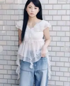 LILY BROWN UVカット/接触冷感レースフーディトップス【新品タグ付き
