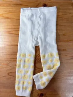 ベビー レギンス 花柄 90cmイエロー スパッツ 女の子 かわいい ナチュラル