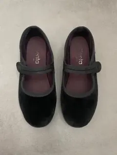 Cienta バレエシューズ ブラック ベロア　18.5㎝