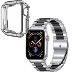 新品 保護 銀 アップルウォッチ バンド ベルト シルバー 42 44 45mm