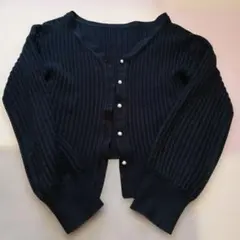 GU リブカーディガン ブラック