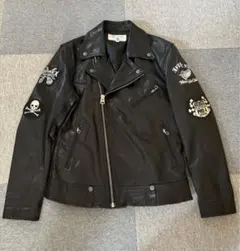 美品！！AVIREX ラムレザー ダブルライダースジャケット【Ｌ】