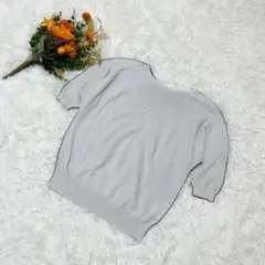 INÉD 半袖ニット バイカラー ベンベルグ混 上品コンサバ モード