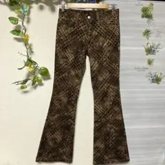 美品マッシュマニア蓮ロータス 総柄ベルボトム フレアパンツ M - メルカリ