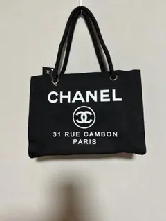 CHANEL 「ノベルティ」トートバッグ 黒 キャンバス