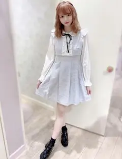 Ank Rouge セットアップ風ツイードワンピース
