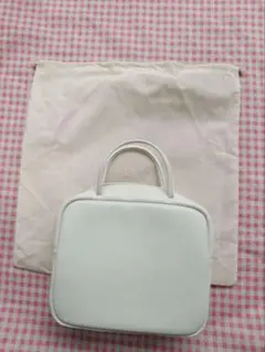 Aeta ホワイトレザー ハンドバッグ 小型 保護袋付き