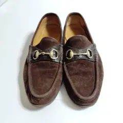 【GUCCI】グッチ スエード ホースビット ローファー ブラウン