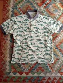 90s 古着 llbean 魚プリント ポロシャツ