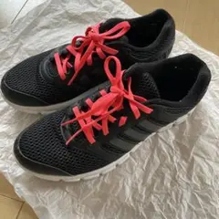 adidas ブラック/ピンク メッシュスニーカー　24.5cm