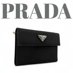 PRADA プラダ 三つ折り 財布 ナイロン サフィアーノ 箱付 ギャラ付 黒