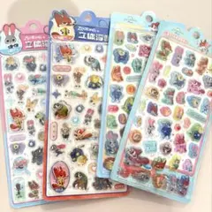 ぷっくりシール　立体シール　ディズニー　ズートピア　4枚セット