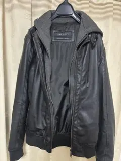 ZARA MAN フード付きレザージャケット M