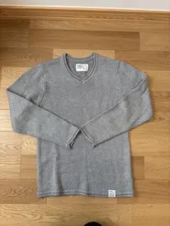 Azul by moussy グレー Vネックニット