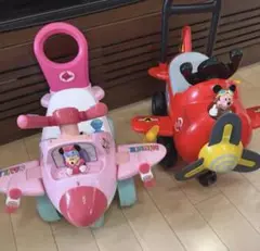 Disney ミッキー ミニー 飛行機 乗用玩具 2台セットのサムネイル