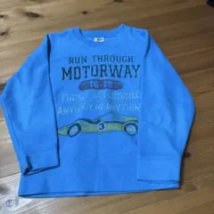 青いフリース トレーナー 120サイズ 車デザイン