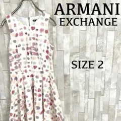 【美品】ARMANI EXCHANGE ノースリーブワンピース 水彩柄 2のサムネイル