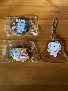 BT21 MANG キーホルダー2点と缶バッジセット
