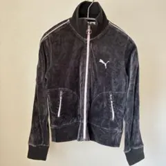 PUMA チャコールグレー ベロア トラックジャケット L