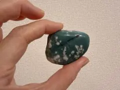 天然石 グリーン桜瑪瑙（グリーンフラワーアゲート）原石★タンブル