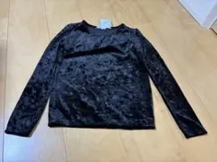 新品　H&M ベロア　トップス　黒　120