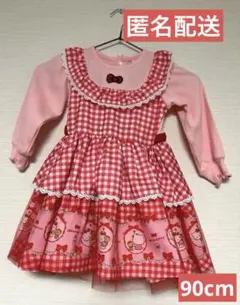 【新品】サンリオ　リトシー　ハローキティ　ワンピース　レッド　ピンク　90