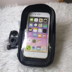 ブラック 防水 自転車 バイク スマホホルダー ケース付き 360度回転 固定のサムネイル