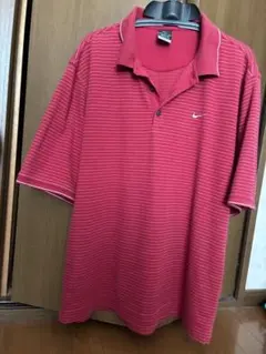 NIKE ポロシャツ レッド ボーダー メンズ