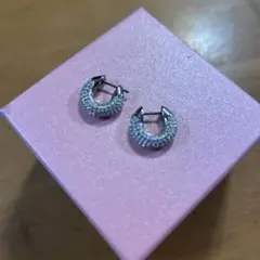 Swarovski Dextera フープピアス パヴェ シルバー