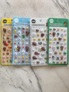 正規品　ラインフレンズ　ぷくぷくシール　LINEFRIENDS　4種セット