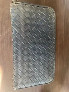 Bottega Veneta 編み込み長財布 ダークブルー