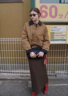 ZARA コントラストカラーワックスジャケット