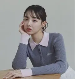 Lallana 配色ショートカーデ