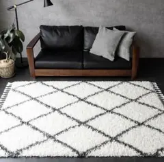 サヤンサヤン 北欧 ベニワレン 風 ラグ ゼフィール 80×150 クリーム