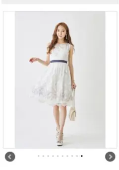 tocco closet フラワープリント刺繍チュールワンピース