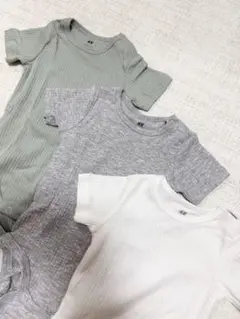 【新品未使用】H&M オーガニックコットンロンパース 3色セット