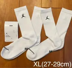 新品　ジョーダン　XL(27-29cm) エブリデイ　クルーソックス　白2足